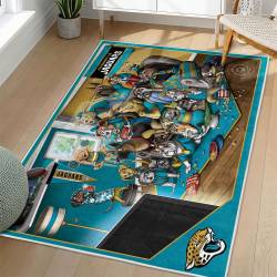 NFL Jacksonville Jaguars Rectangle Rug Personalized Non-Slip Carpet Gift For Football Fans JJ241