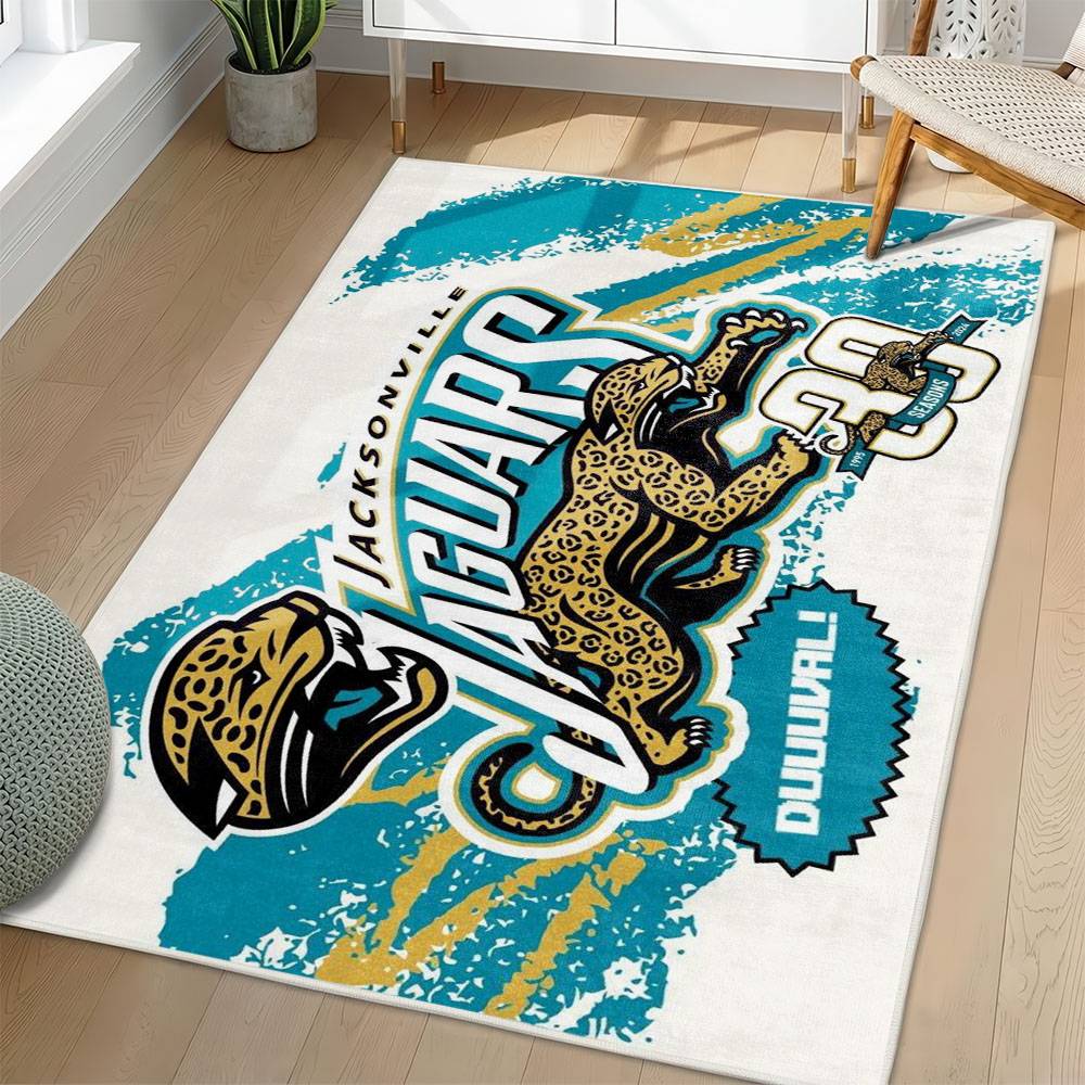 NFL Jacksonville Jaguars Rectangle Rug Personalized Non-Slip Carpet Gift For Football Fans JJ54