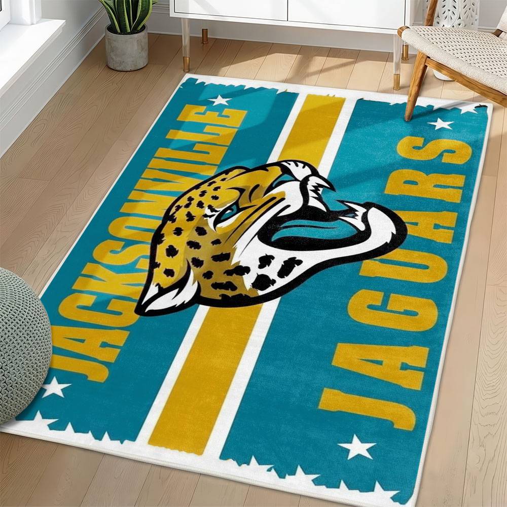 NFL Jacksonville Jaguars Rectangle Rug Personalized Non-Slip Carpet Gift For Football Fans JJ55