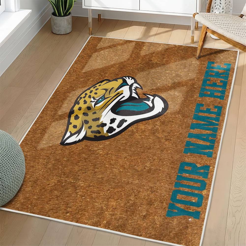 NFL Jacksonville Jaguars Rectangle Rug Personalized Non-Slip Carpet Gift For Football Fans JJ68