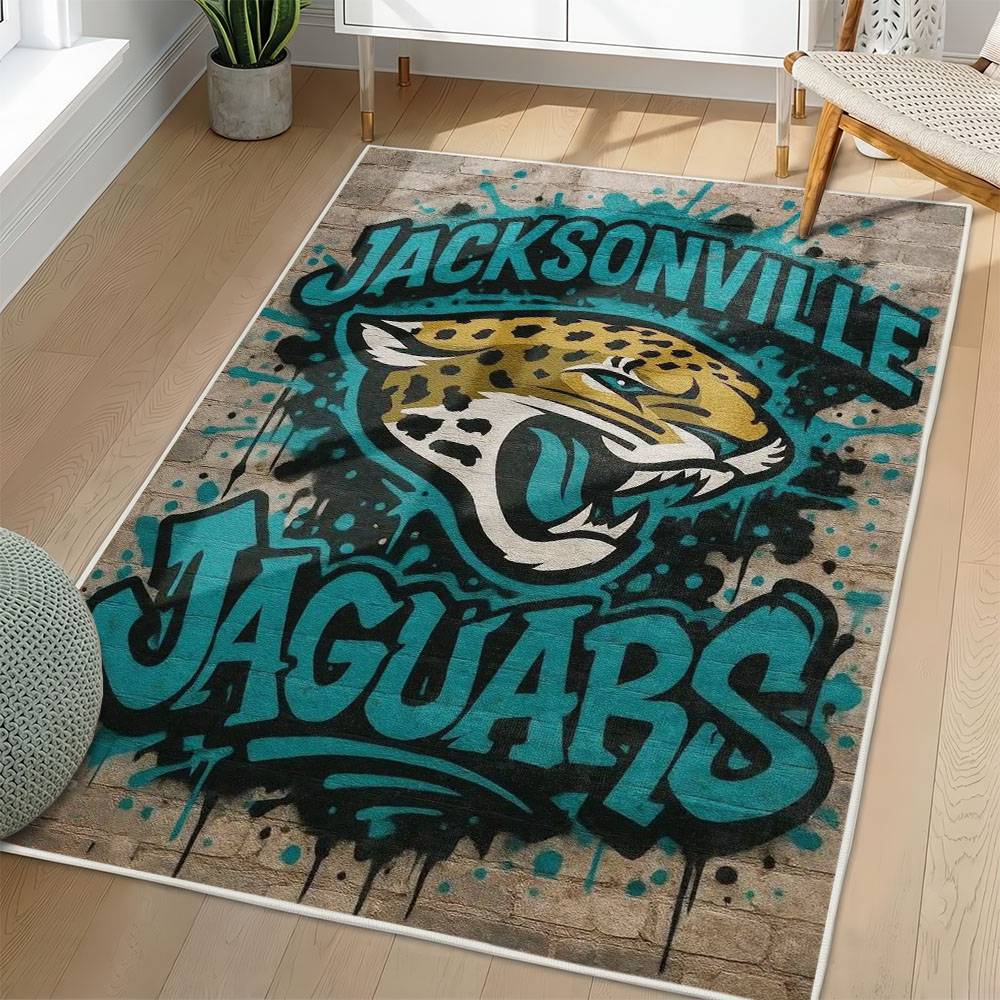 NFL Jacksonville Jaguars Rectangle Rug Personalized Non-Slip Carpet Gift For Football Fans JJ72
