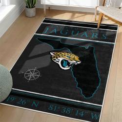 NFL Jacksonville Jaguars Rectangle Rug Personalized Non-Slip Carpet Gift For Football Fans JJ75