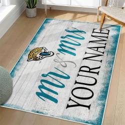 NFL Jacksonville Jaguars Rectangle Rug Personalized Non-Slip Carpet Gift For Football Fans JJ89