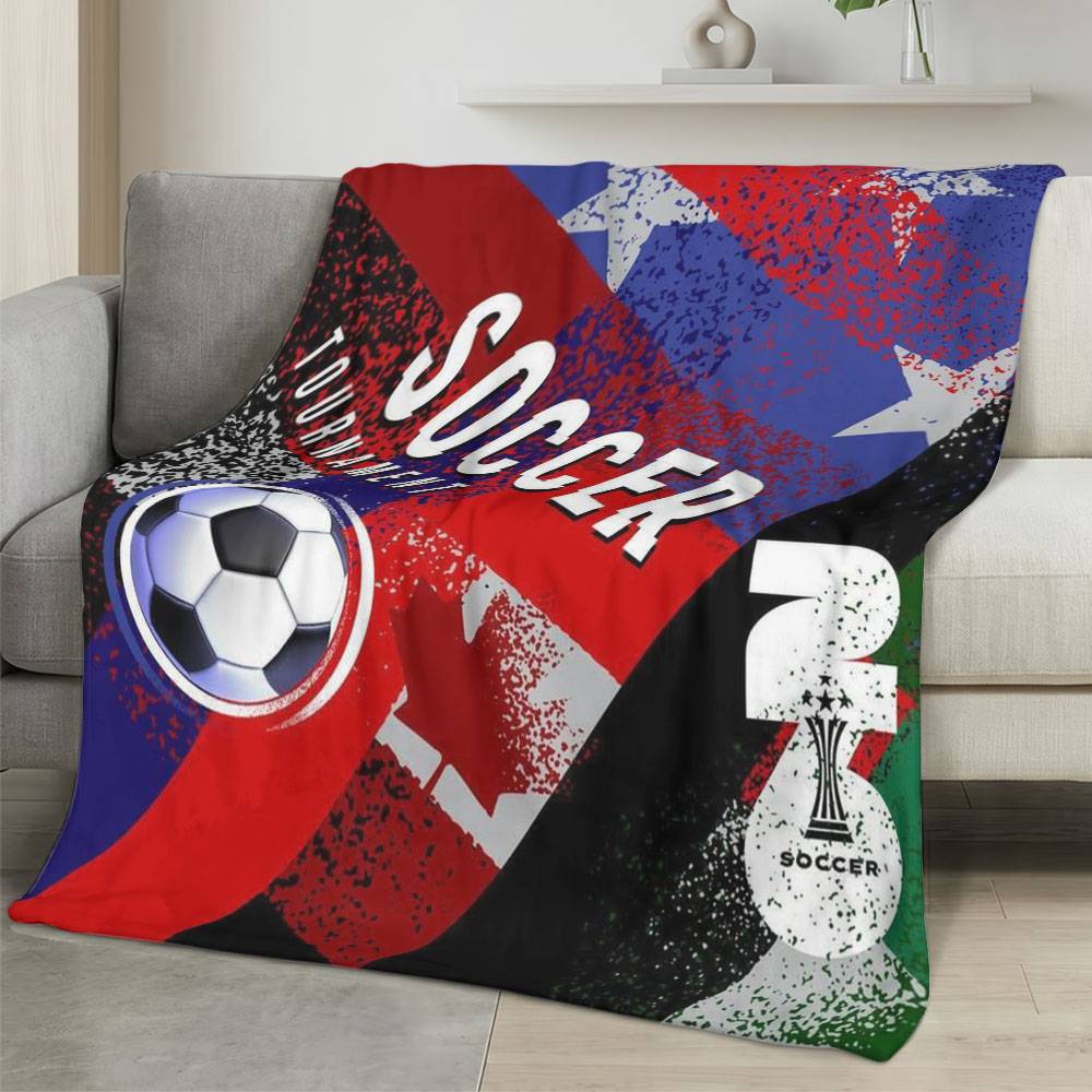 Personalized 2026 World Cup Fleece Blanket Soft Plush Soccer Fan Gift WC261