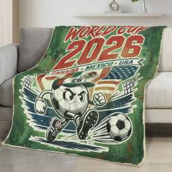 Personalized 2026 World Cup Fleece Blanket Soft Plush Soccer Fan Gift WC2612