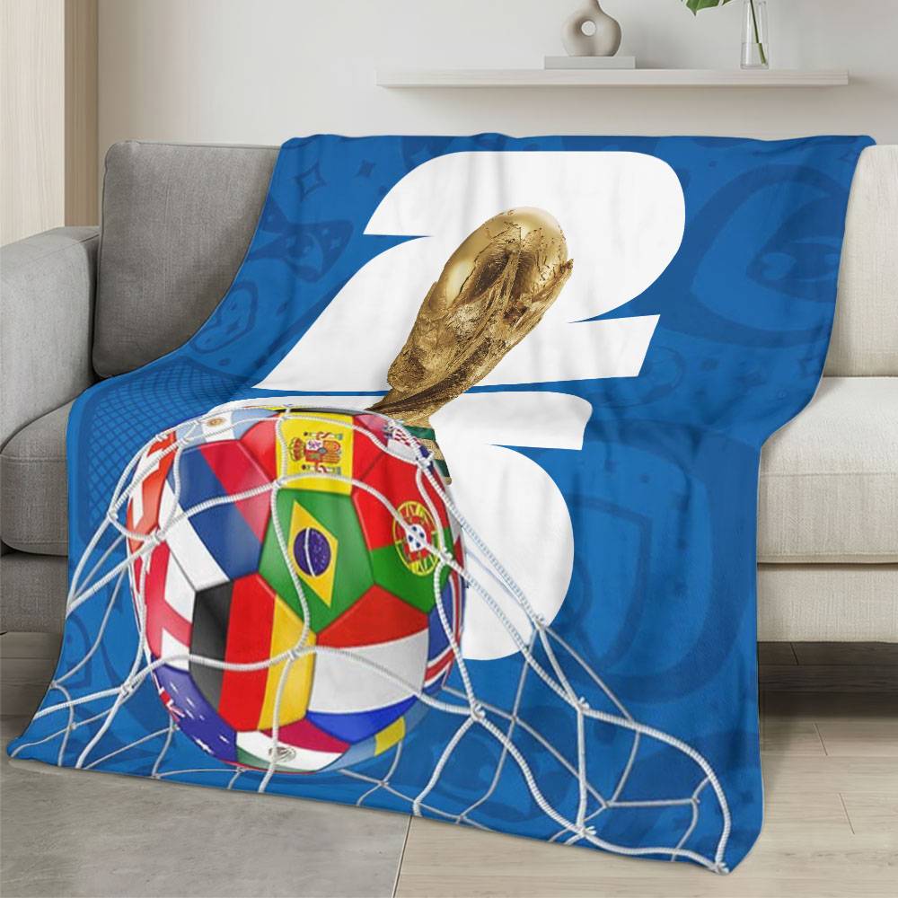 Personalized 2026 World Cup Fleece Blanket Soft Plush Soccer Fan Gift WC2615