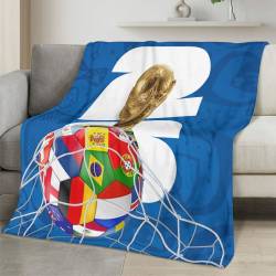 Personalized 2026 World Cup Fleece Blanket Soft Plush Soccer Fan Gift WC2615
