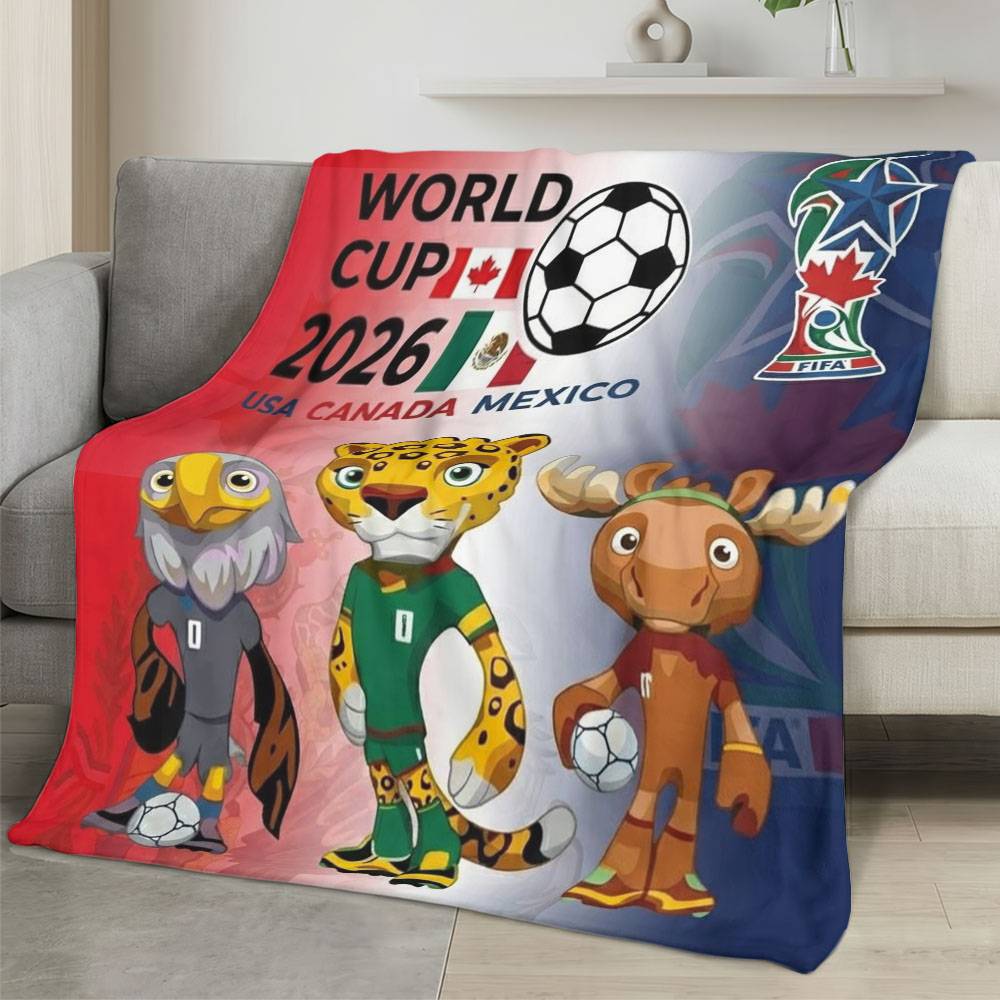 Personalized 2026 World Cup Fleece Blanket Soft Plush Soccer Fan Gift WC262