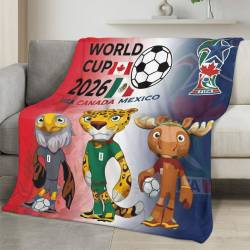 Personalized 2026 World Cup Fleece Blanket Soft Plush Soccer Fan Gift WC262