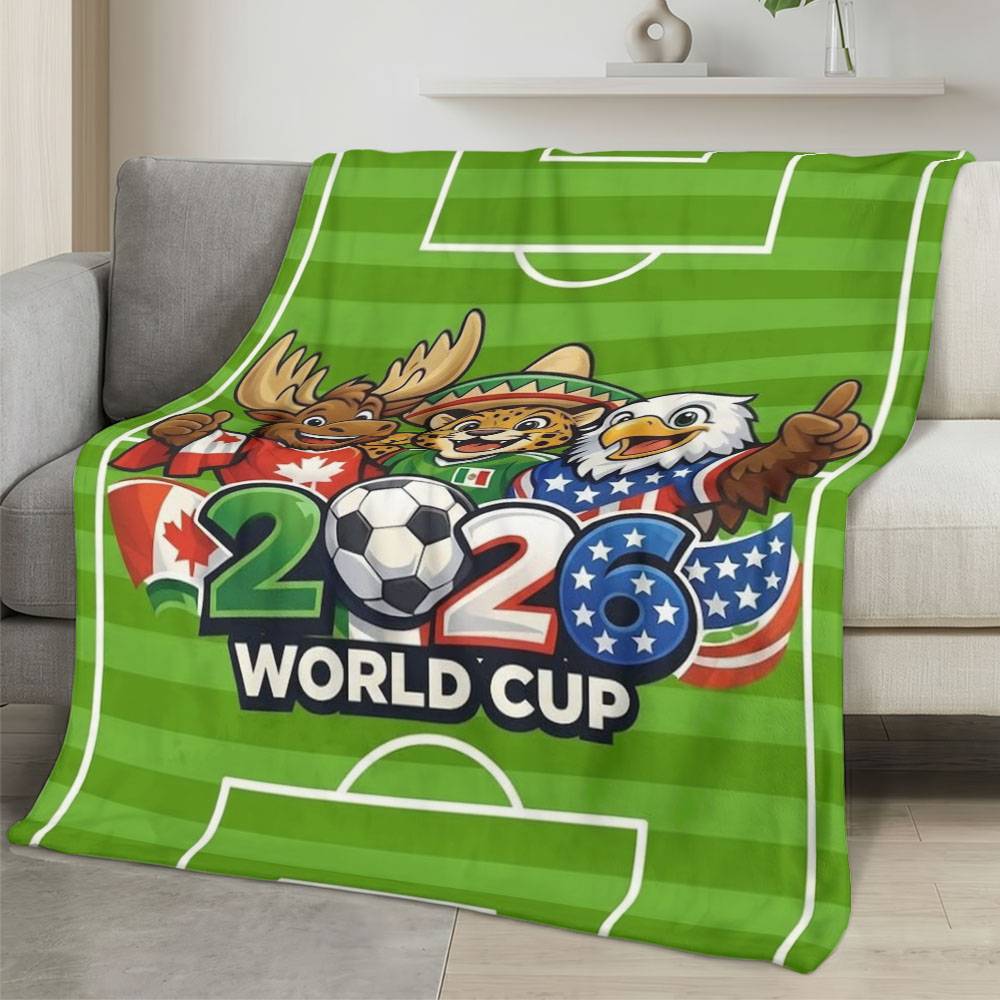 Personalized 2026 World Cup Fleece Blanket Soft Plush Soccer Fan Gift WC2622