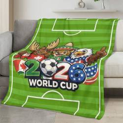 Personalized 2026 World Cup Fleece Blanket Soft Plush Soccer Fan Gift WC2622