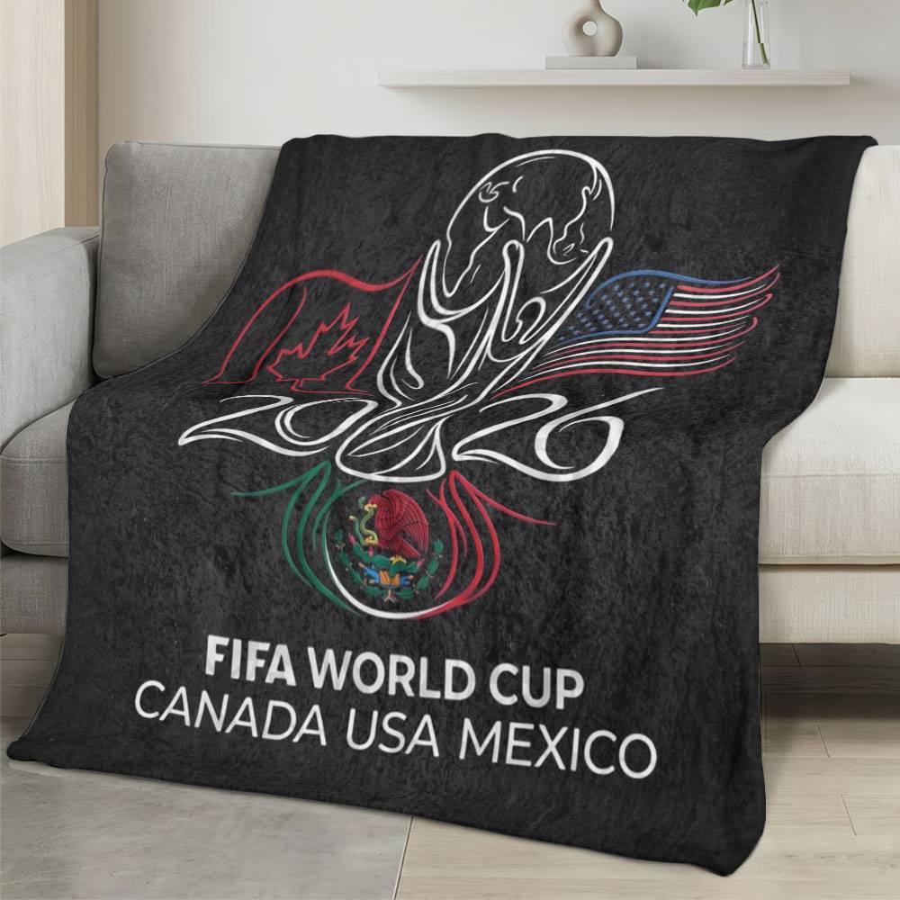 Personalized 2026 World Cup Fleece Blanket Soft Plush Soccer Fan Gift WC2628