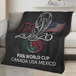 Personalized 2026 World Cup Fleece Blanket Soft Plush Soccer Fan Gift WC2628