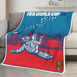 Personalized 2026 World Cup Fleece Blanket Soft Plush Soccer Fan Gift WC2629