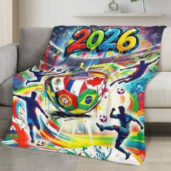 Personalized 2026 World Cup Fleece Blanket Soft Plush Soccer Fan Gift WC2630