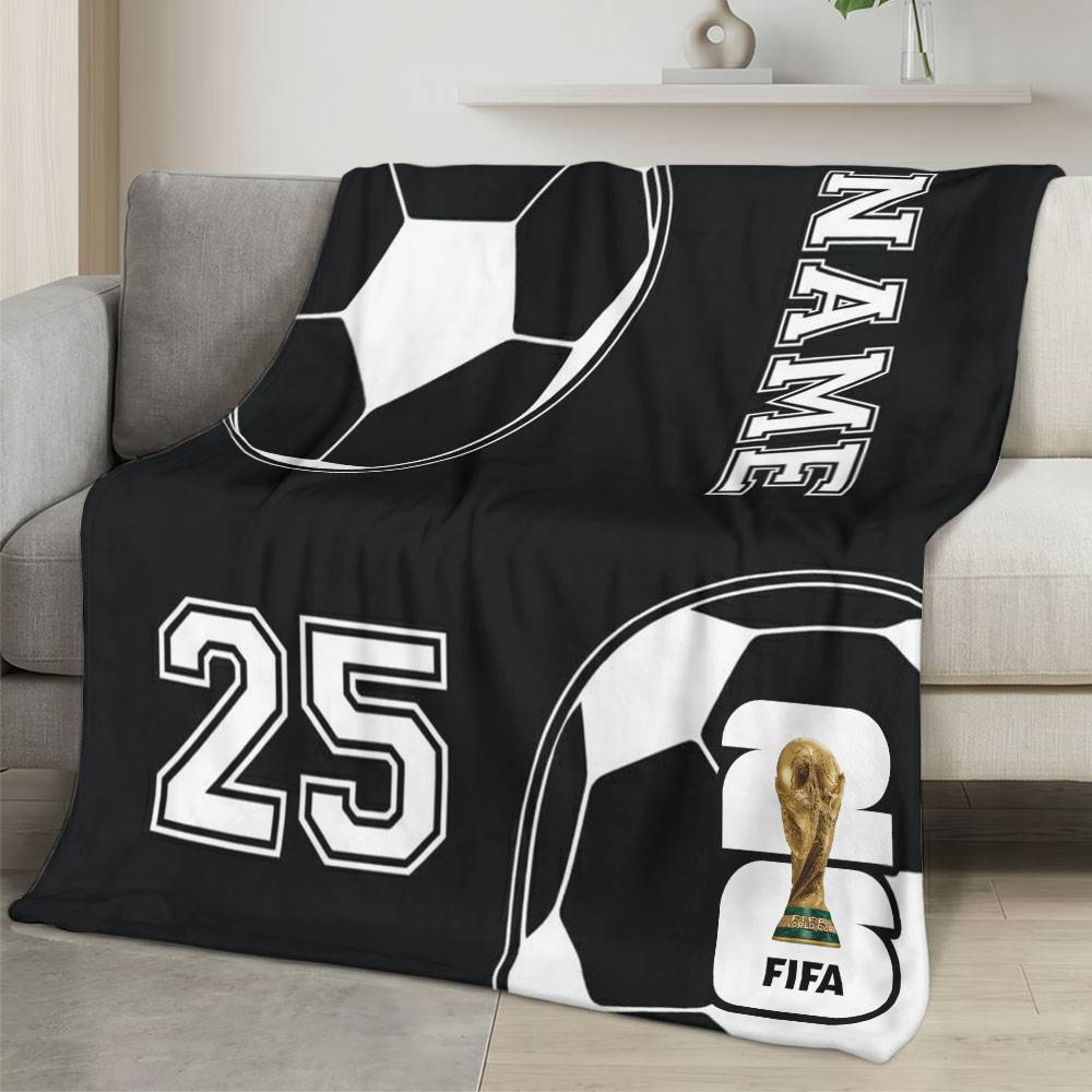 Personalized 2026 World Cup Fleece Blanket Soft Plush Soccer Fan Gift WC2632