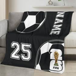 Personalized 2026 World Cup Fleece Blanket Soft Plush Soccer Fan Gift WC2632