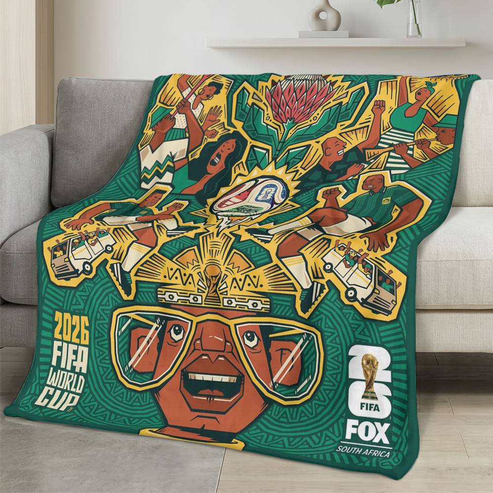 Personalized 2026 World Cup Fleece Blanket Soft Plush Soccer Fan Gift WC265