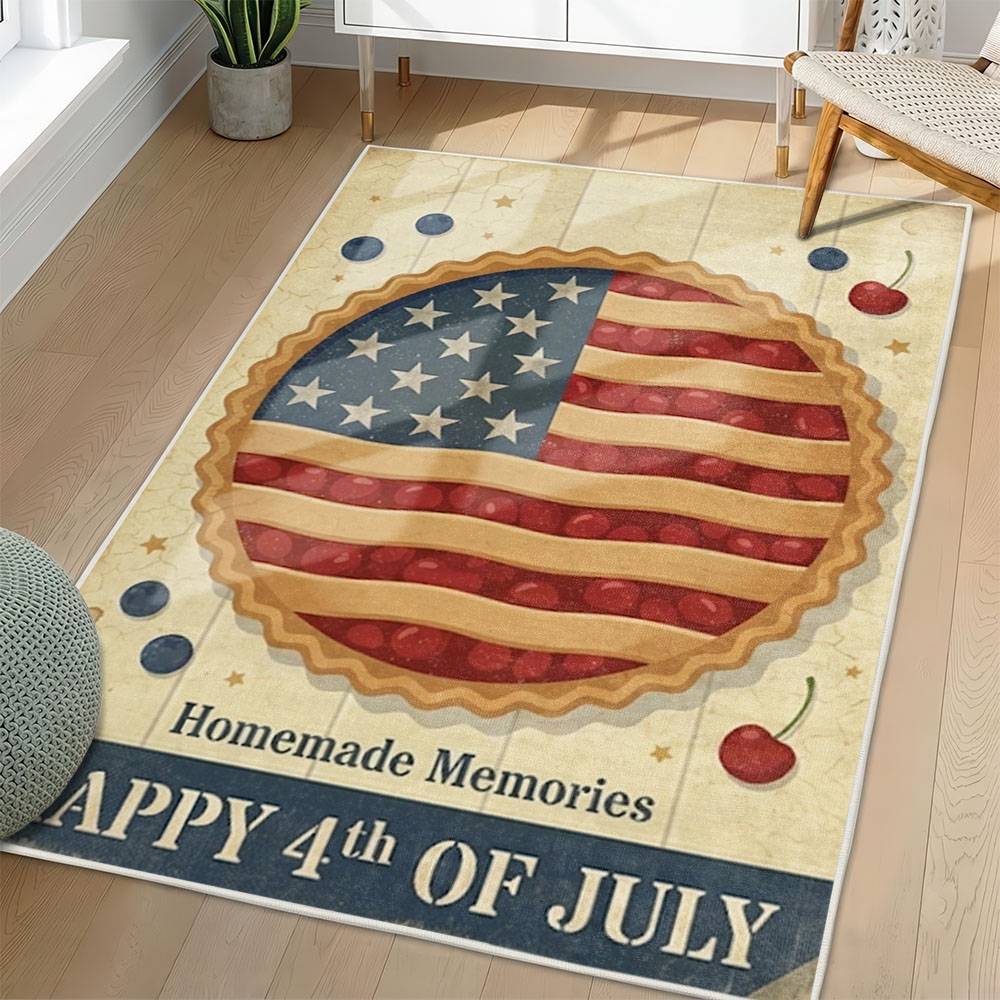 Personalized 4th of July Area Rug American Flag Eagle Patriotic Non-Slip Carpet Home Decor Gift 4O7R32