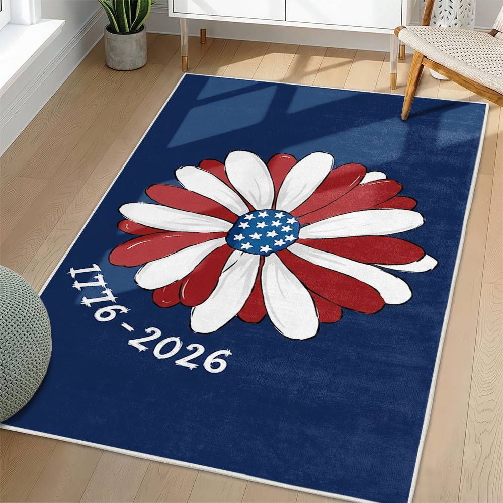 Personalized 4th of July Area Rug American Flag Eagle Patriotic Non-Slip Carpet Home Decor Gift 4O7R84