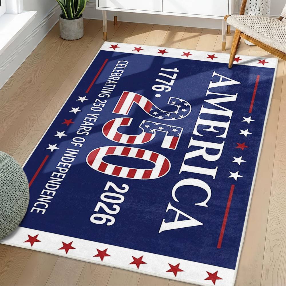 Personalized 4th of July Area Rug American Flag Eagle Patriotic Non-Slip Carpet Home Decor Gift 4O7R91