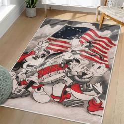 Personalized 4th of July Area Rug American Flag Patriotic Non-Slip Carpet Home Decor Gift 4O7R10