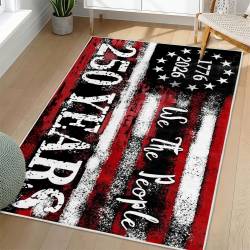 Personalized 4th of July Area Rug American Flag Patriotic Non-Slip Carpet Home Decor Gift 4O7R59