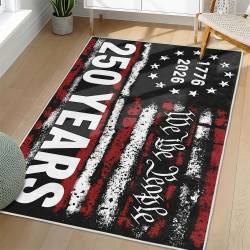 Personalized 4th of July Area Rug American Flag Patriotic Non-Slip Carpet Home Decor Gift 4O7R71
