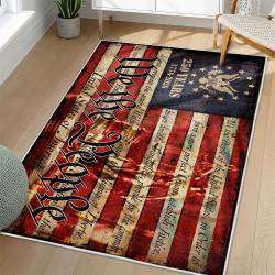 Personalized 4th of July Area Rug American Flag Patriotic Non-Slip Carpet Home Decor Gift 4O7R86