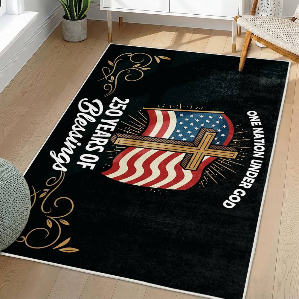Personalized 4th of July Area Rug American Flag Patriotic Non-Slip Carpet Home Decor Gift 4O7R98