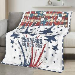 Personalized 4th of July Fleece Blanket Soft Plush American Eagle Patriotic Family Gift 4O7FB10