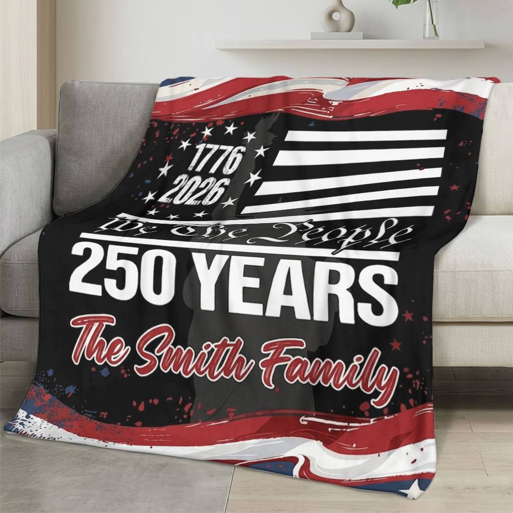 Personalized 4th of July Fleece Blanket Soft Plush American Eagle Patriotic Family Gift 4O7FB100