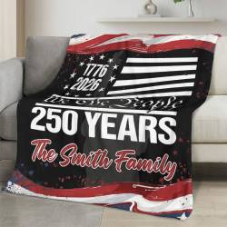 Personalized 4th of July Fleece Blanket Soft Plush American Eagle Patriotic Family Gift 4O7FB100