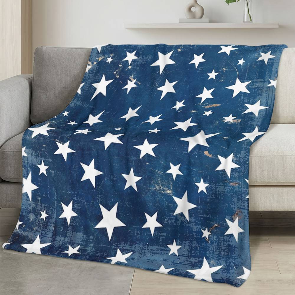 Personalized 4th of July Fleece Blanket Soft Plush American Eagle Patriotic Family Gift 4O7FB101