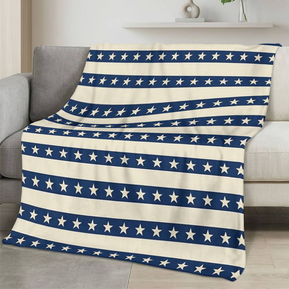 Personalized 4th of July Fleece Blanket Soft Plush American Eagle Patriotic Family Gift 4O7FB107