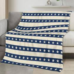 Personalized 4th of July Fleece Blanket Soft Plush American Eagle Patriotic Family Gift 4O7FB107