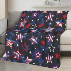 Personalized 4th of July Fleece Blanket Soft Plush American Eagle Patriotic Family Gift 4O7FB11