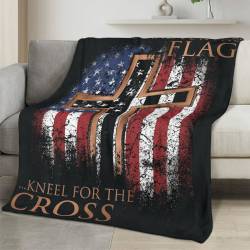 Personalized 4th of July Fleece Blanket Soft Plush American Eagle Patriotic Family Gift 4O7FB124
