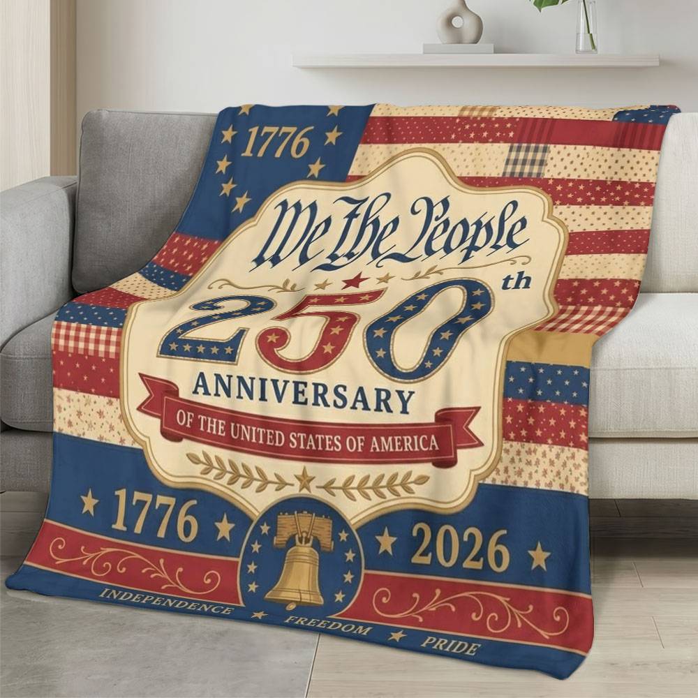 Personalized 4th of July Fleece Blanket Soft Plush American Eagle Patriotic Family Gift 4O7FB16