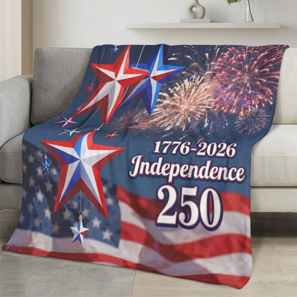 Personalized 4th of July Fleece Blanket Soft Plush American Eagle Patriotic Family Gift 4O7FB18