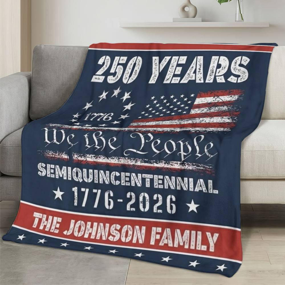 Personalized 4th of July Fleece Blanket Soft Plush American Eagle Patriotic Family Gift 4O7FB20