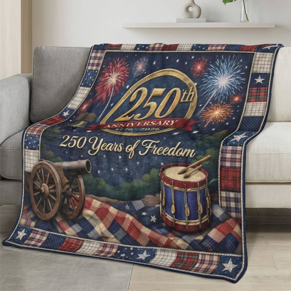 Personalized 4th of July Fleece Blanket Soft Plush American Eagle Patriotic Family Gift 4O7FB30