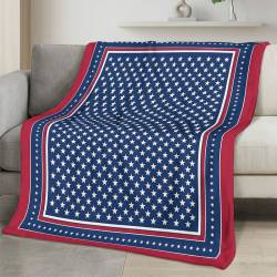 Personalized 4th of July Fleece Blanket Soft Plush American Eagle Patriotic Family Gift 4O7FB41