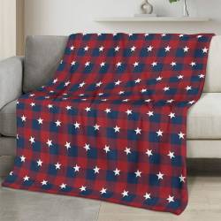 Personalized 4th of July Fleece Blanket Soft Plush American Eagle Patriotic Family Gift 4O7FB42