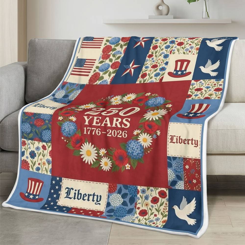 Personalized 4th of July Fleece Blanket Soft Plush American Eagle Patriotic Family Gift 4O7FB45