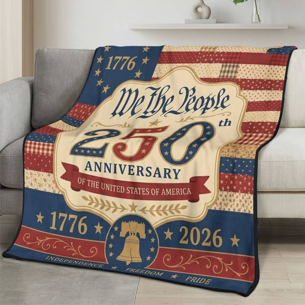 Personalized 4th of July Fleece Blanket Soft Plush American Eagle Patriotic Family Gift 4O7FB51