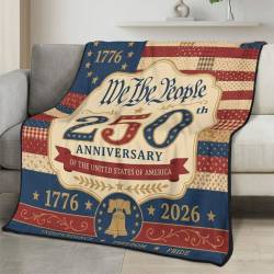 Personalized 4th of July Fleece Blanket Soft Plush American Eagle Patriotic Family Gift 4O7FB51