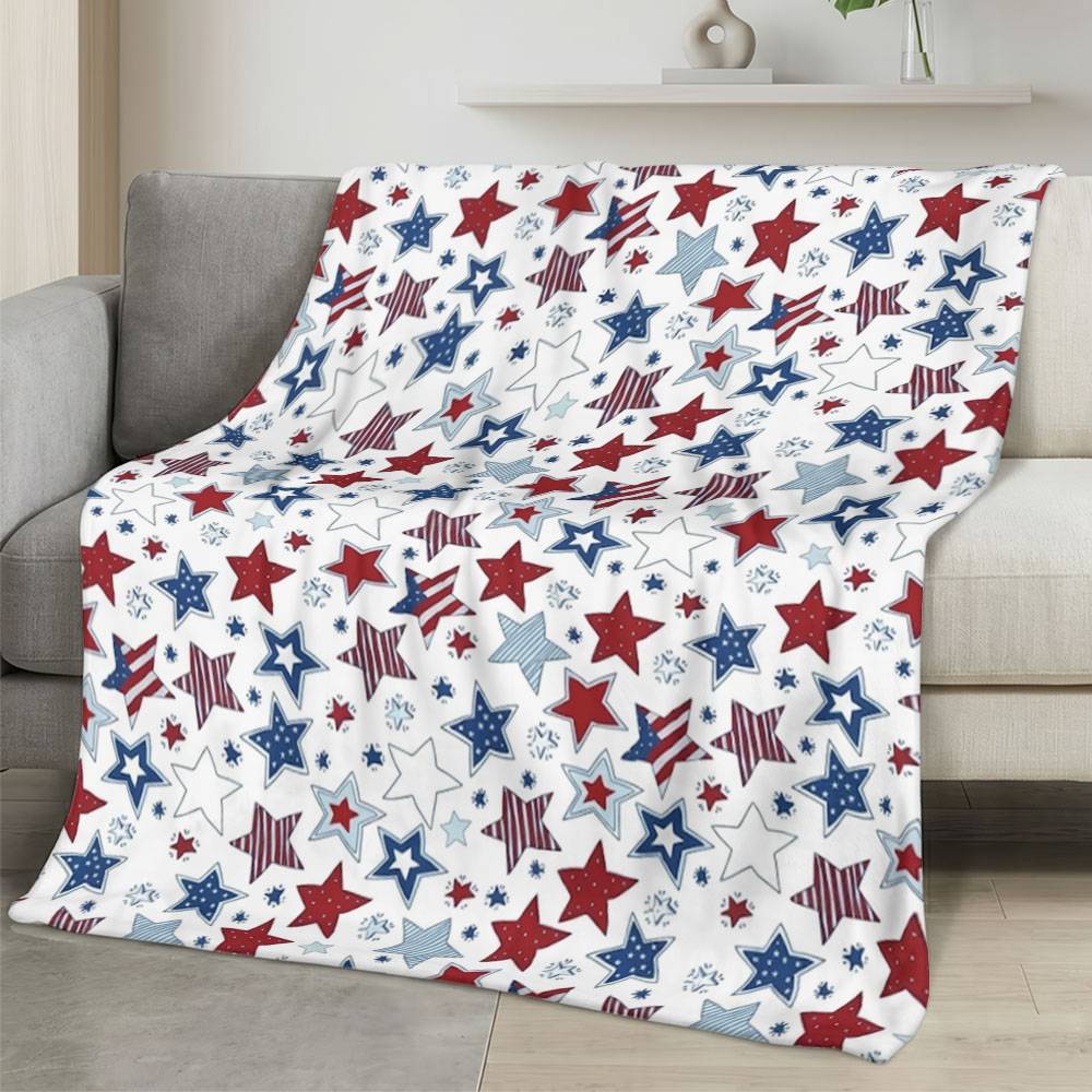 Personalized 4th of July Fleece Blanket Soft Plush American Eagle Patriotic Family Gift 4O7FB52