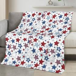 Personalized 4th of July Fleece Blanket Soft Plush American Eagle Patriotic Family Gift 4O7FB52