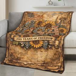 Personalized 4th of July Fleece Blanket Soft Plush American Eagle Patriotic Family Gift 4O7FB61